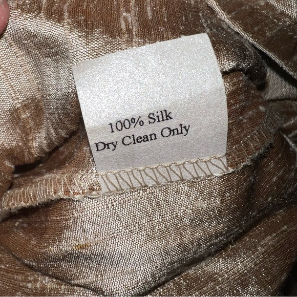 Lee Andersen Vampiress Skirt XL Taupe Gold Dupioni Silk Roses Wedding Formal - Picture 10 of 15